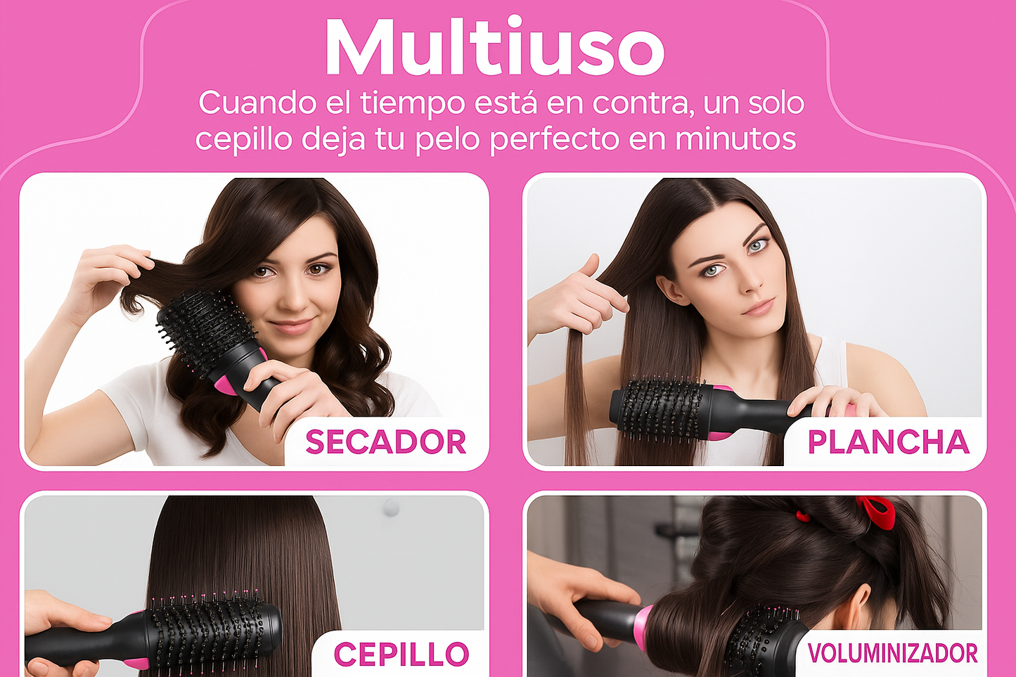 CEPILLO ALISADOR 3 EN 1 ¡PEINA,SECA Y ALISA!